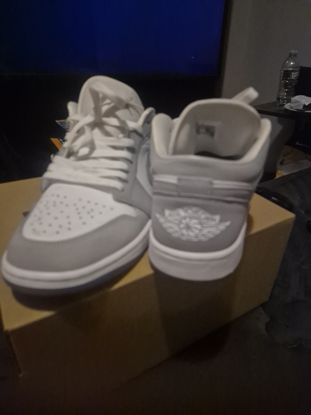 Jordan Men's Low-Top Sneakers in Gray and White